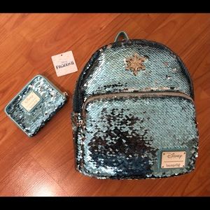 Frozen 2 Loungefly mini backpack and wallet